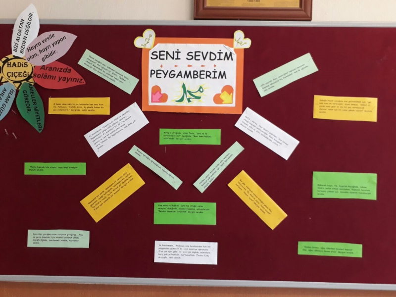 Mevlid Kandili pano çalışmaları | Mevlid Kandili pano süslemeleri