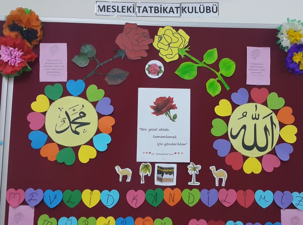 Mevlid Kandili pano çalışmaları | Mevlid Kandili pano süslemeleri