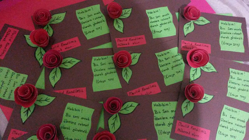 Mevlid Kandili pano çalışmaları | Mevlid Kandili pano süslemeleri