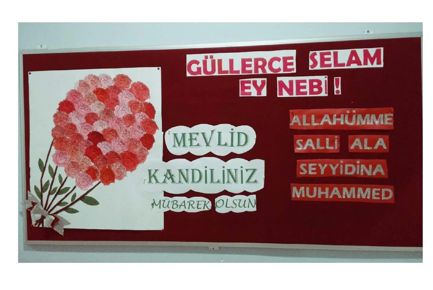 Mevlid Kandili pano çalışmaları | Mevlid Kandili pano süslemeleri